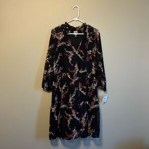 Black floral work dress